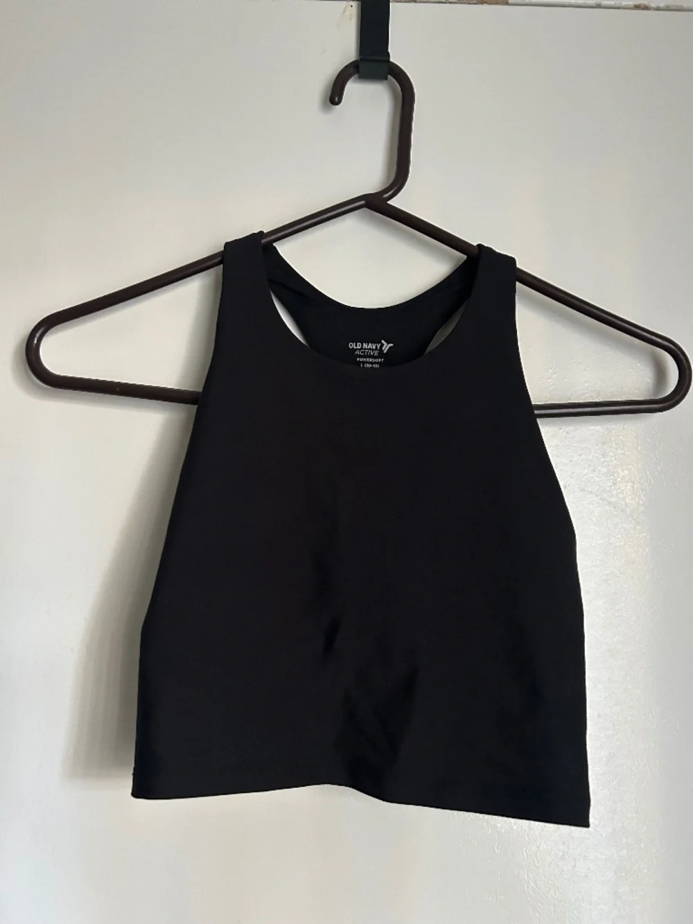 Old Navy Girls Active Black High-Neck Racerback Crop Top - Size 10/12 (L)